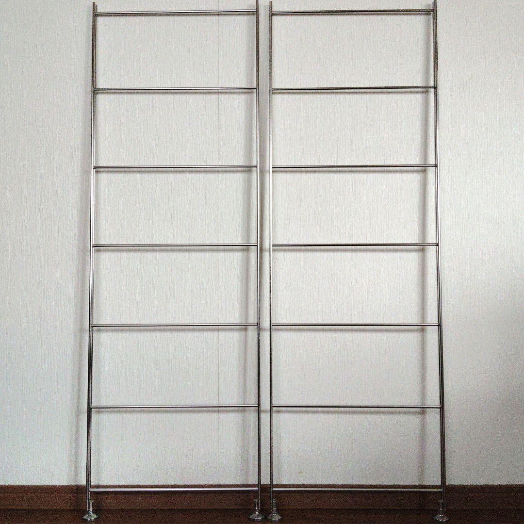 無印良品　ステンレスユニットシェルフ　追加用帆立　中2本セット