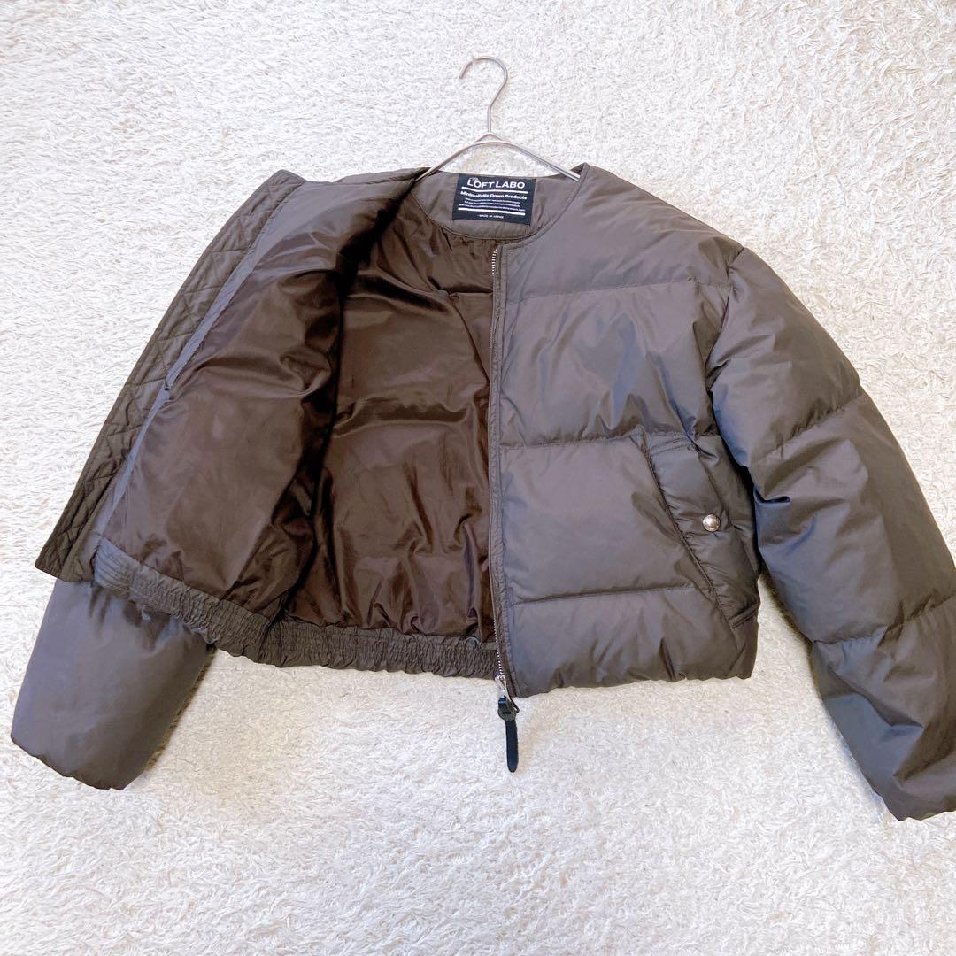 The Loft Labo ロフトラボ　ノーカラーダウンジャケット　チャコール