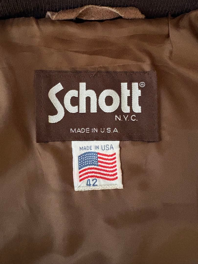 hiro　希少 80s Schott スエード ボンバージャケット 42