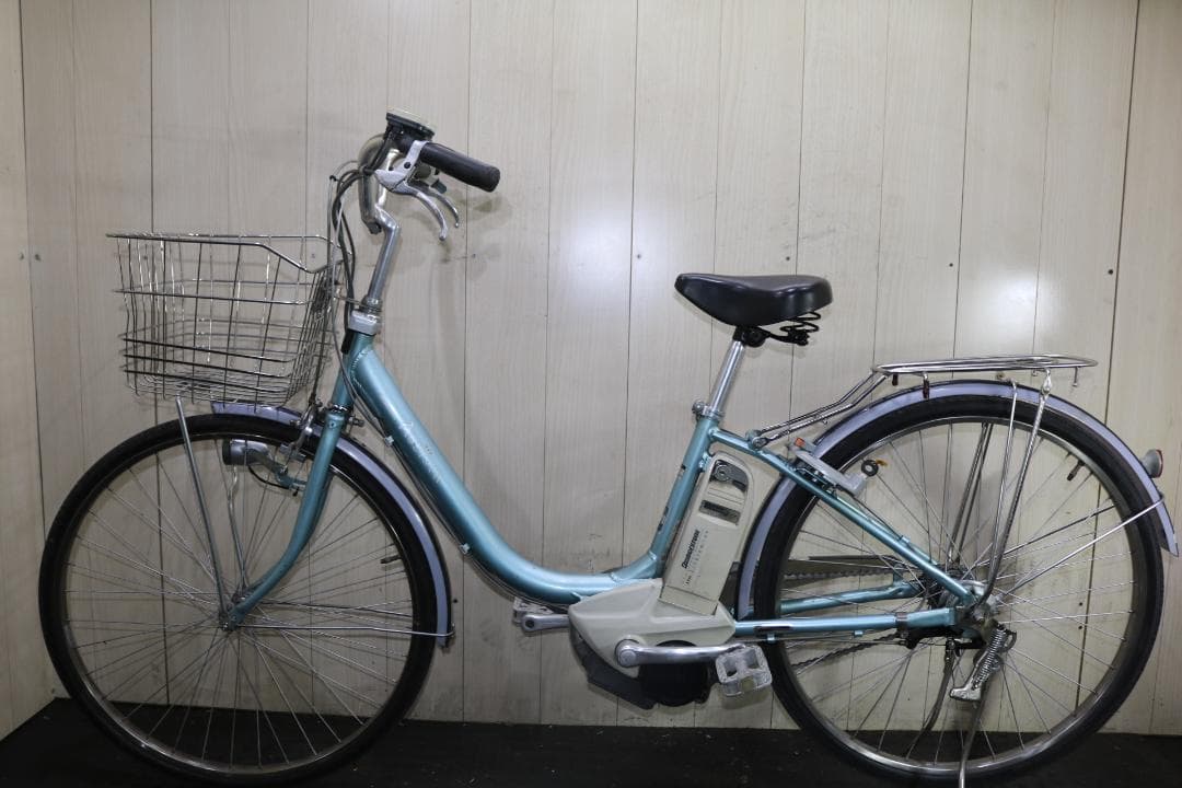 水色 電動アシスト自転車 シティタイプ