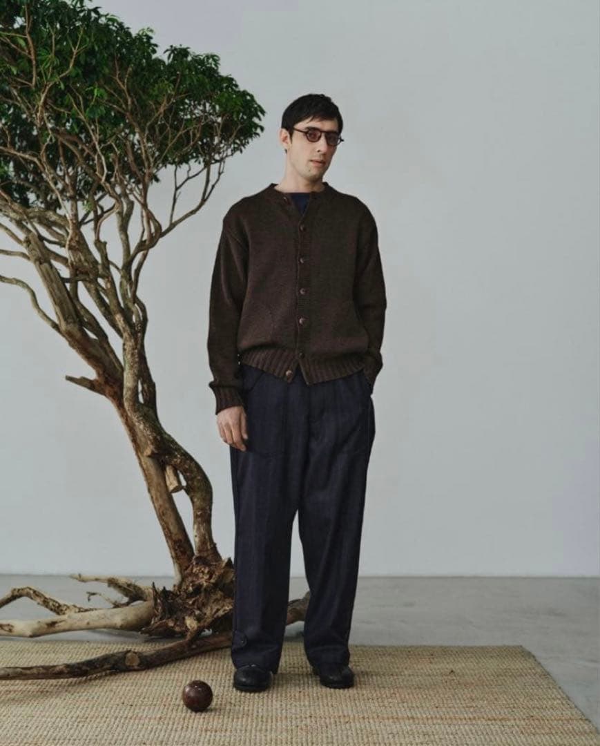 トップス PHIGVEL MIL CREWNECK CARDY VINTAGE BROWN