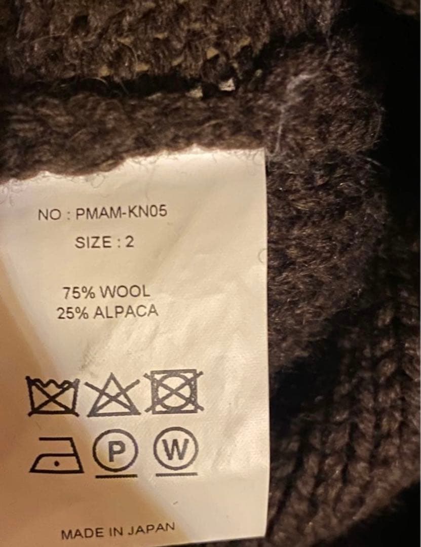 トップス PHIGVEL MIL CREWNECK CARDY VINTAGE BROWN