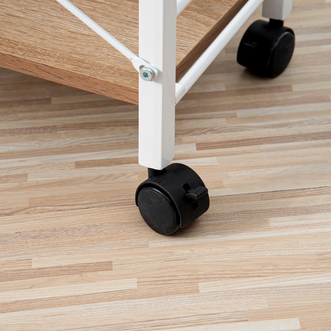 【ブラック】パソコンデスク キャスター付きで移動可能ラック付き デスク学習デスク