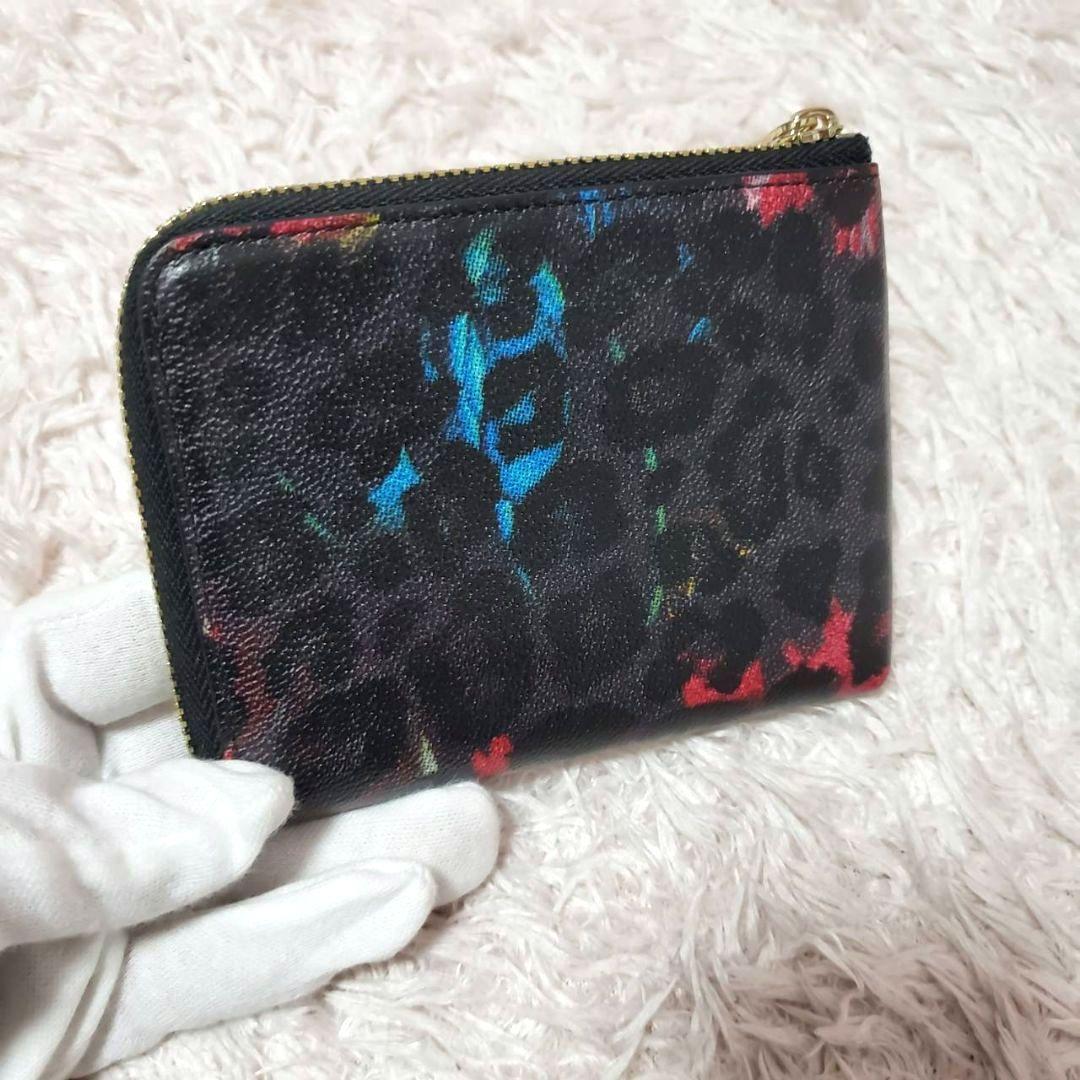 Paul Smith ポールスミスレオパードL字ファスナーケース財布極美品