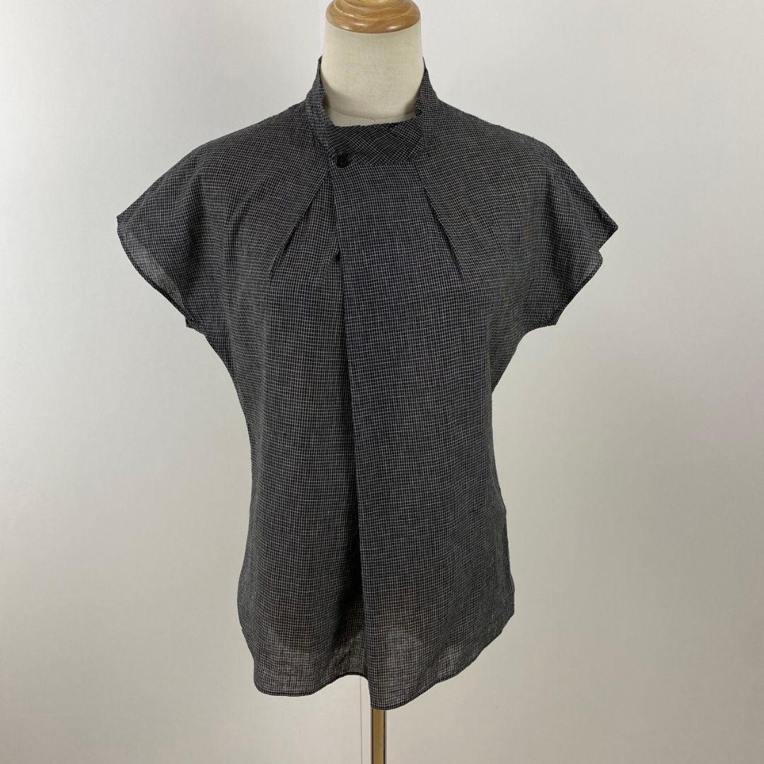 JURGEN LEHLヨーガンレール バンドカラープルオーバーブラウス ドルマン