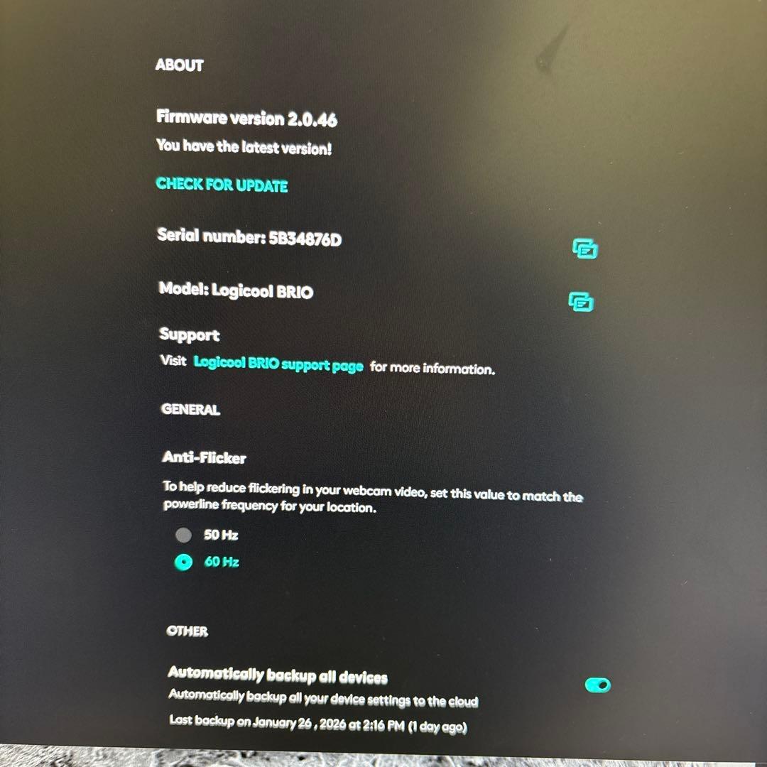 Logicool BRIO 4K Webカメラ（中古・動作確認済）