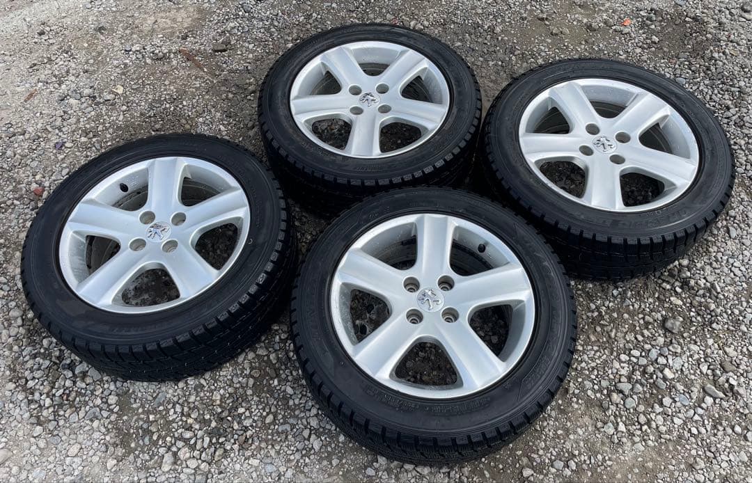 プジョー純正AW16インチ 5スポークホイール4本純正ホイールキャップ4個セット