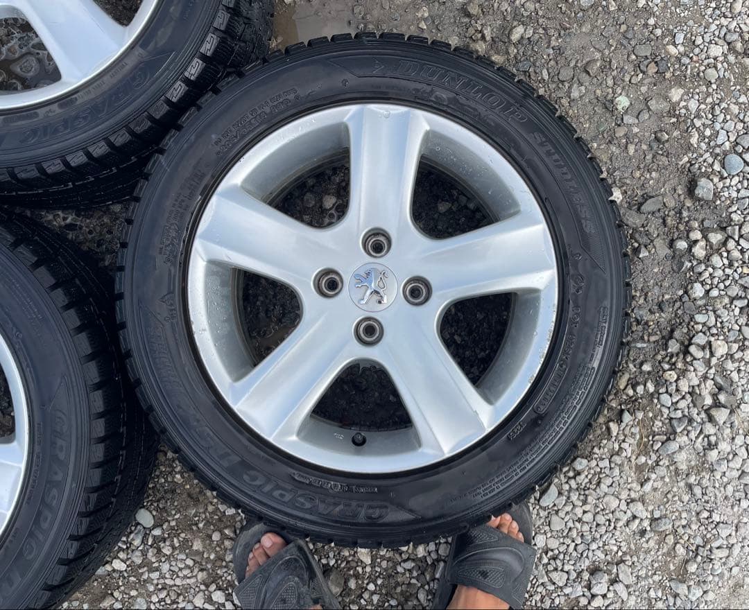 プジョー純正AW16インチ 5スポークホイール4本純正ホイールキャップ4個セット