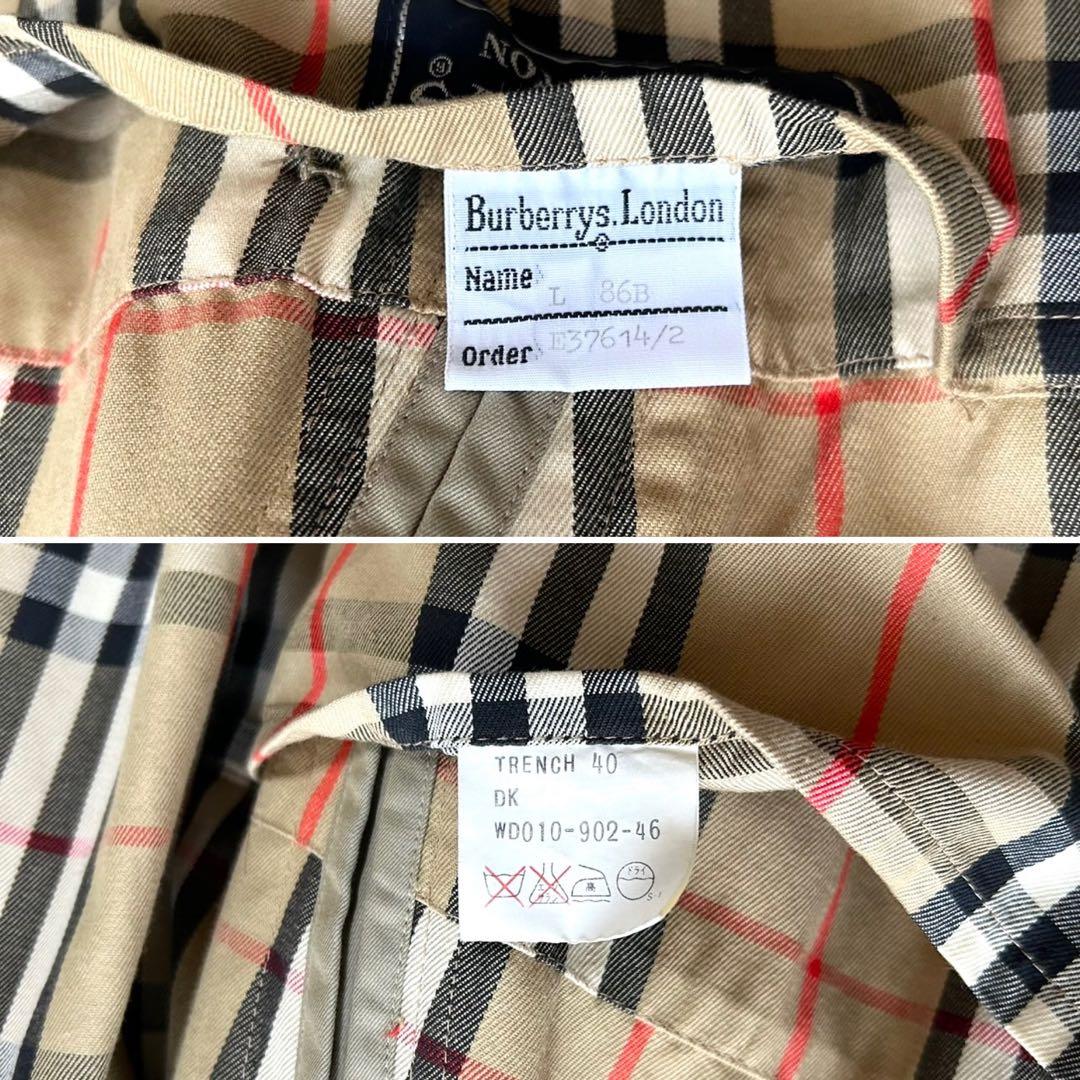 【希少L 美品】バーバリー　トレンチコート　ノバチェック ベルト完備　ベージュ