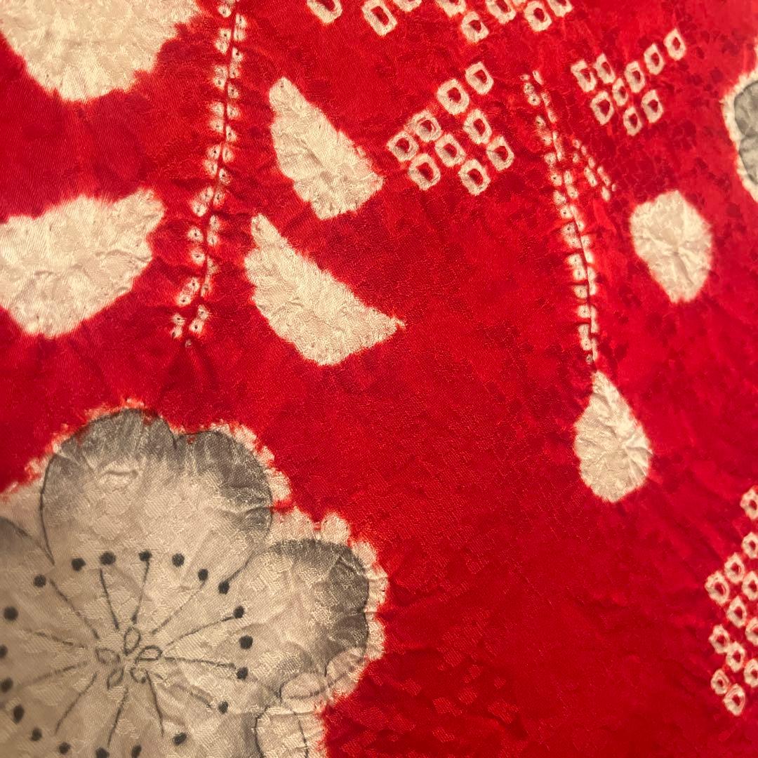 七五三 着物 7歳 女の子 正絹 本絞り 手描き友禅 古典柄 赤 祝い着