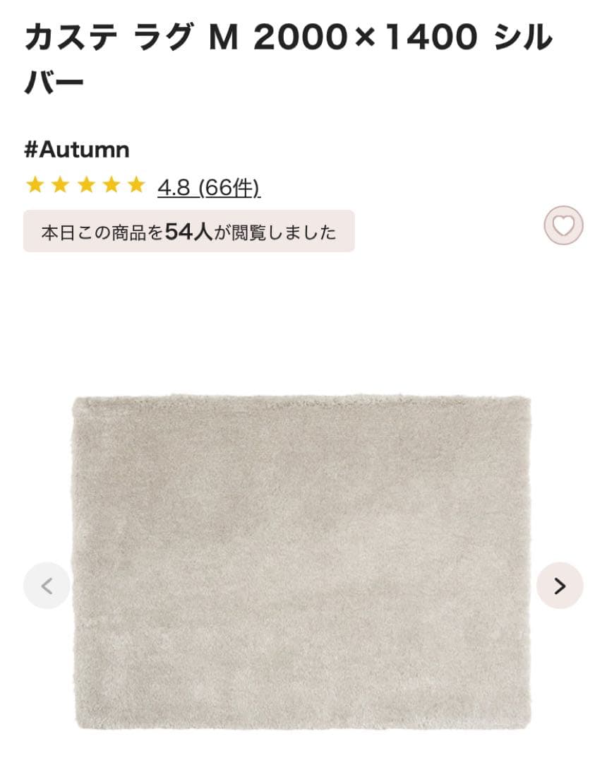 Francfranc カステ ラグ 200×140 シルバー