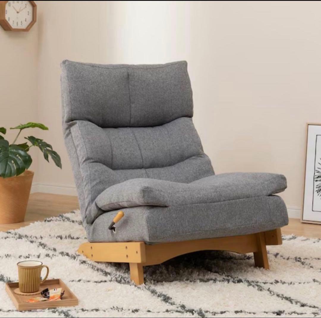 ニトリ　リクライナーソファ　チェア　グレー　右レバー