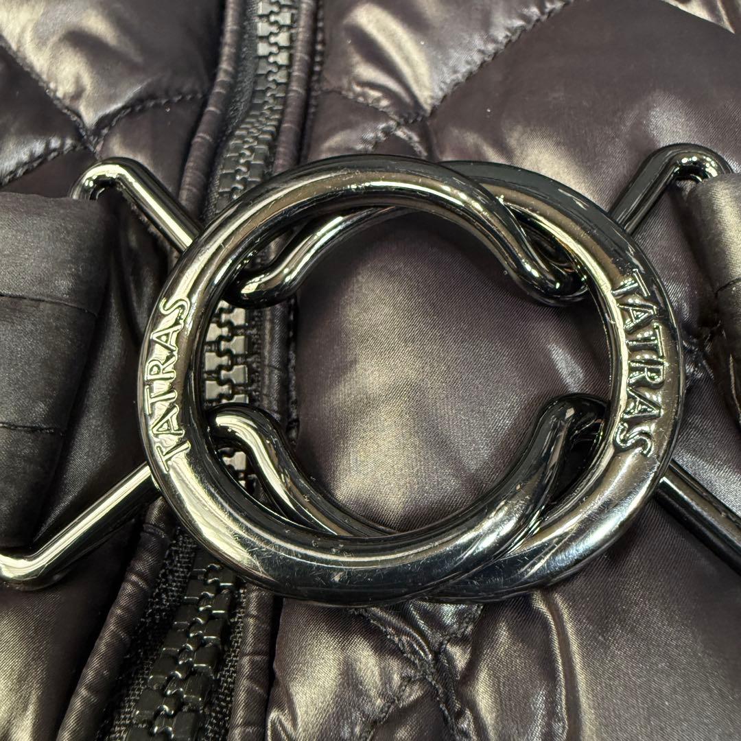 美品 TATRAS PALMA 2way Aライン フレア ロングコート 黒M