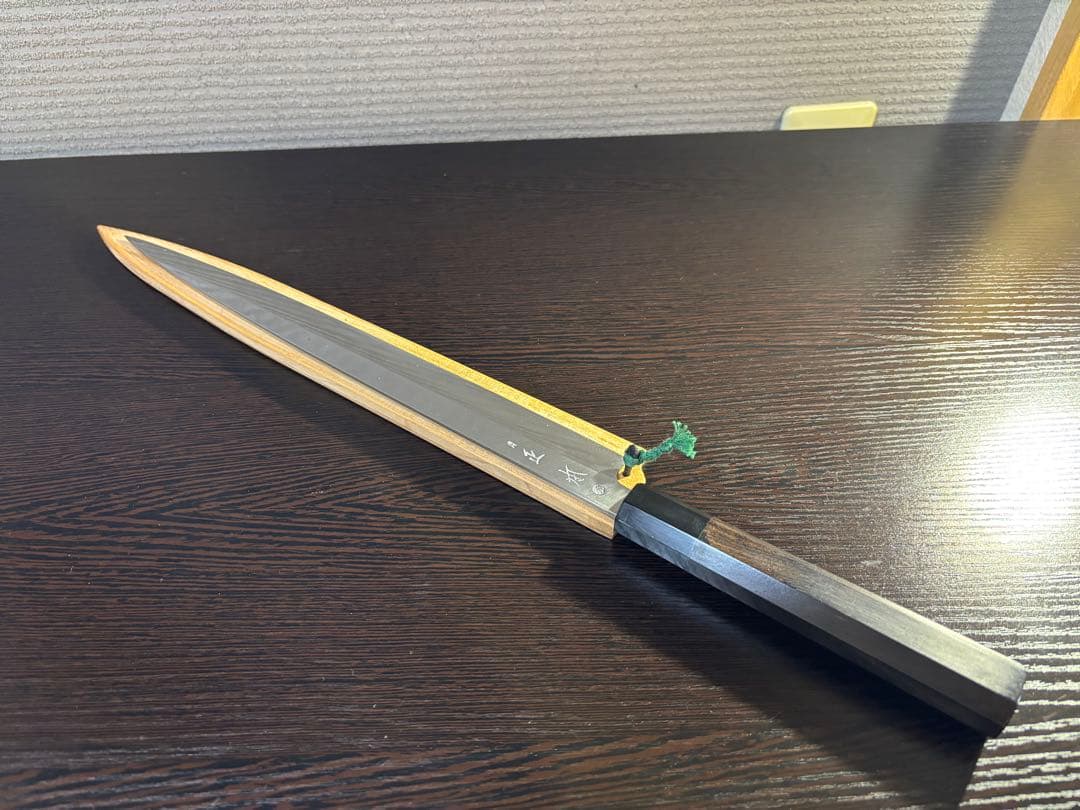 正本　黒檀黒水牛八角柄　鞘付き