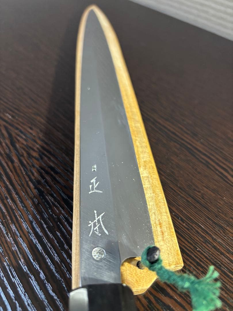 正本　黒檀黒水牛八角柄　鞘付き