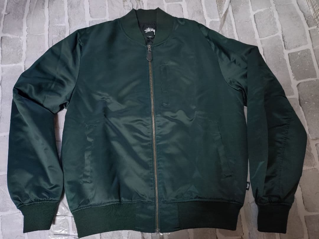 【美品】【Lサイズ】【ステューシー】【MA-1】【グリーン】【STUSSY】緑