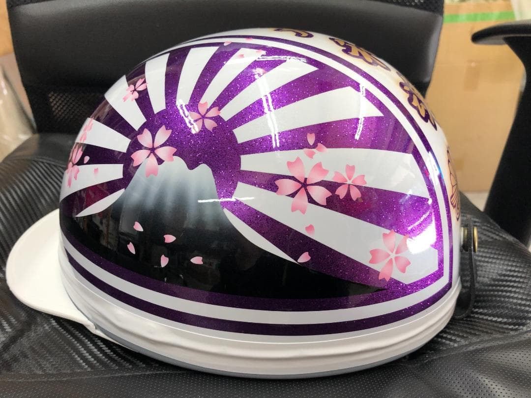 コルク半　カスタム　富士日章　三つボタン　白紫　ラメ　桜　高級クリヤ送料無料