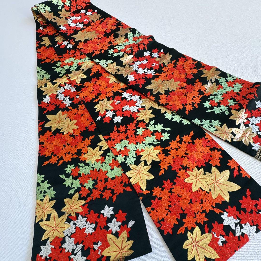 七五三　７歳　女の子　フルセット　オレンジ×白　市松　小物セット