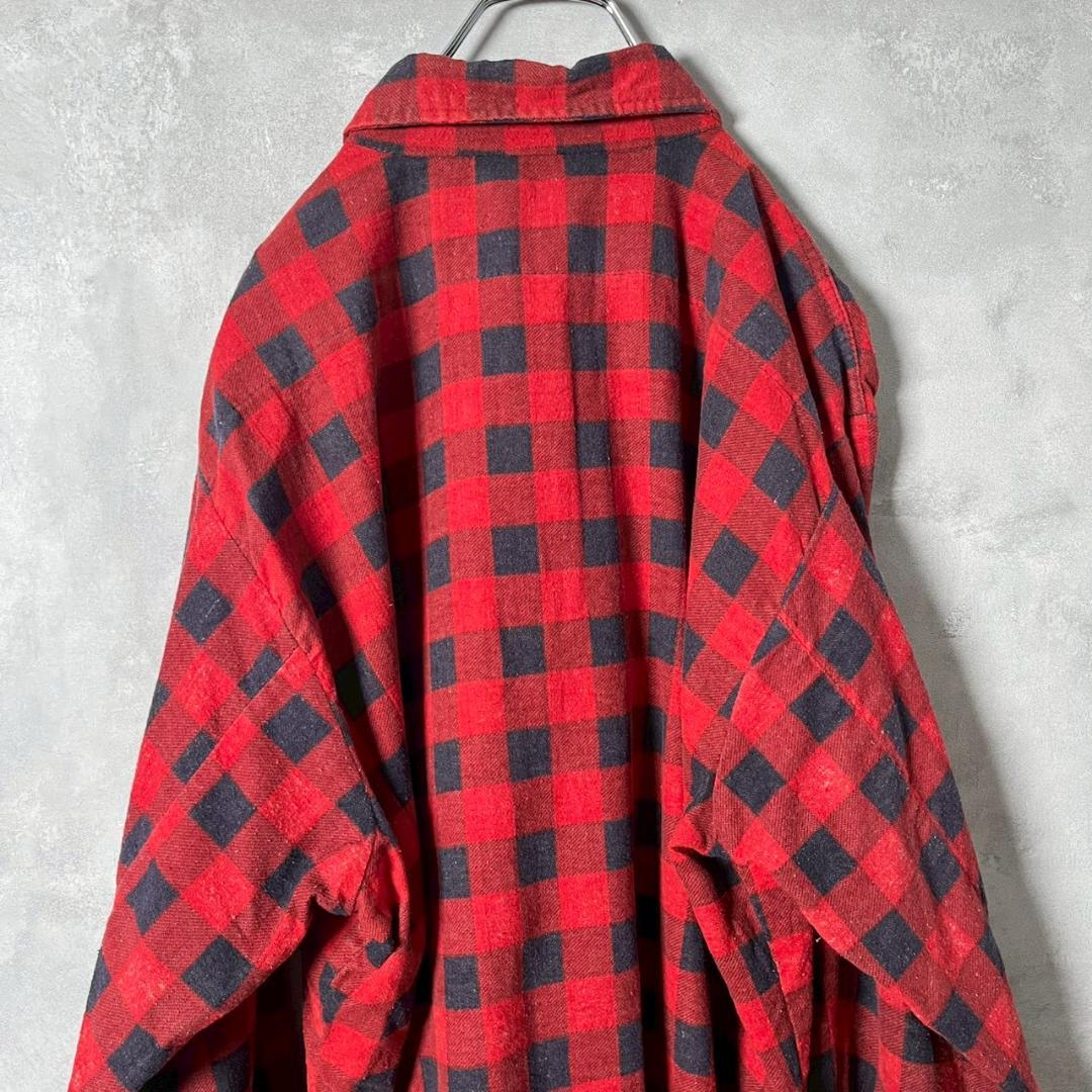 80s FIVE BROTHER ブロックチェック プリネル 赤×黒　PM97