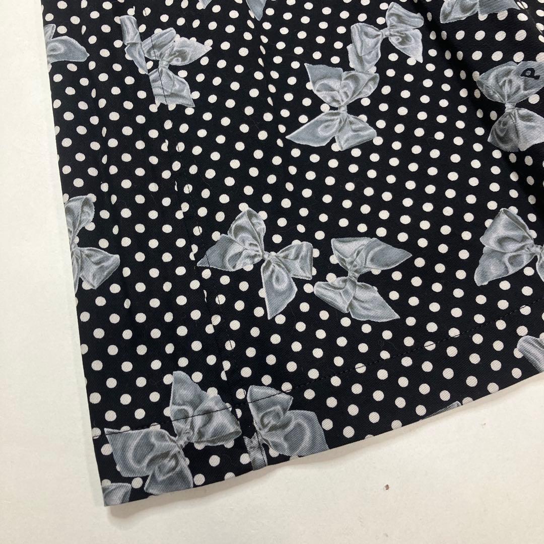 【新品未使用】ピンクハウス 黒 リボンドット柄 サロペットスカート/2024年