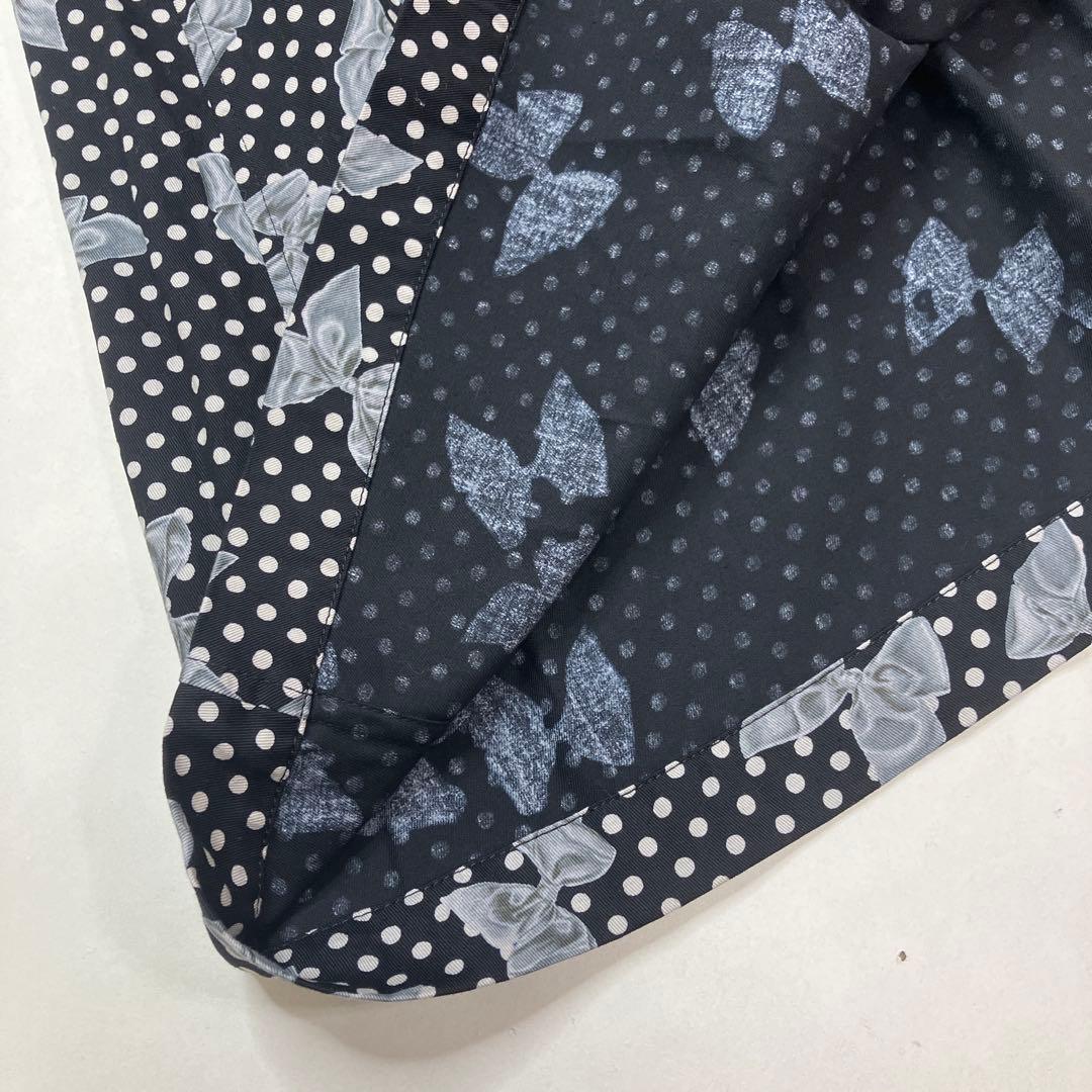 【新品未使用】ピンクハウス 黒 リボンドット柄 サロペットスカート/2024年