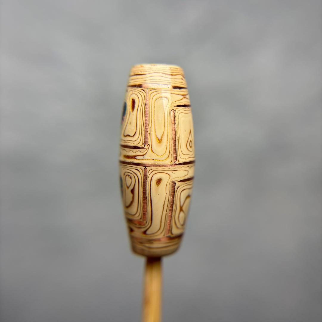 漆オパール天珠　四眼銅線天珠　12-78