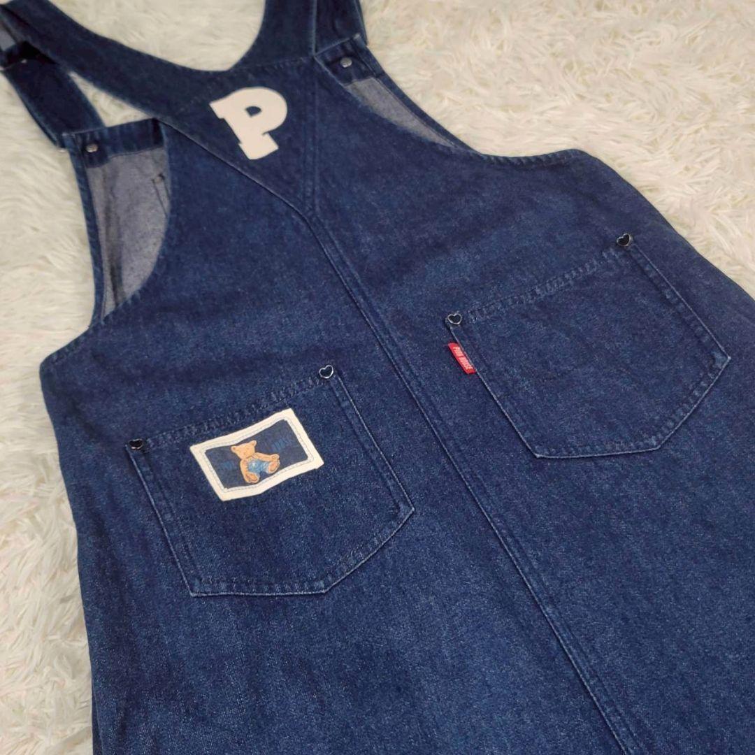 美品☆ピンクハウス　ジャンパースカート　パッチワーク　ベア　ロング　ロゴ　ハート