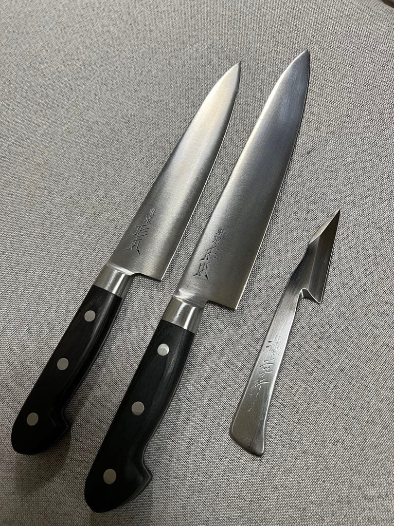 杉本SHM牛刀2本と界孝行1本白鋼製Sugimoto shm