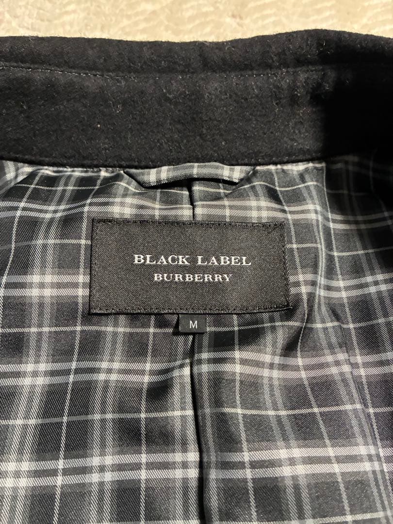 バーバリーブラックレーベル ステンカラーコート ネイビー　濃紺黒　M