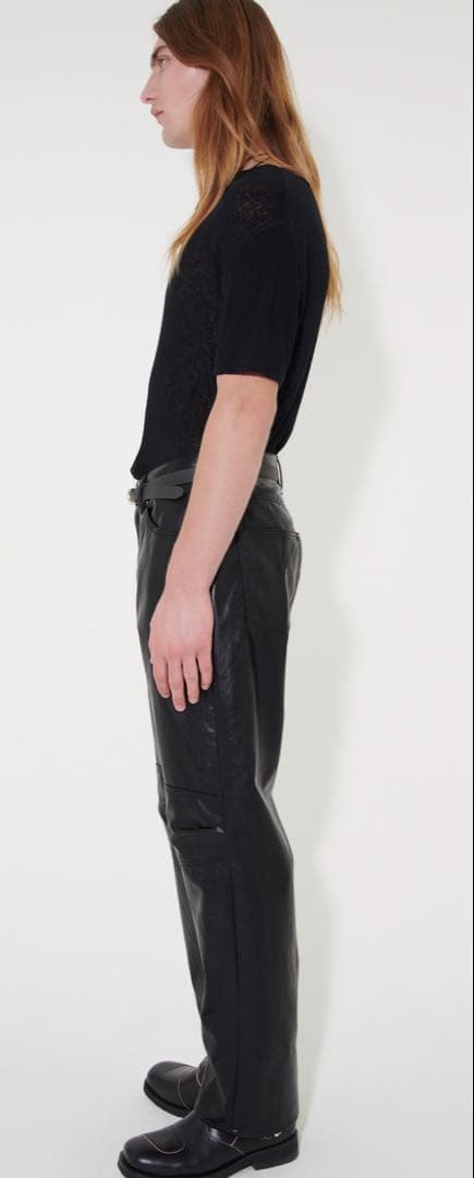 パンツ FORMAL MOTO CUT BLACK FAKE LEATHER 29