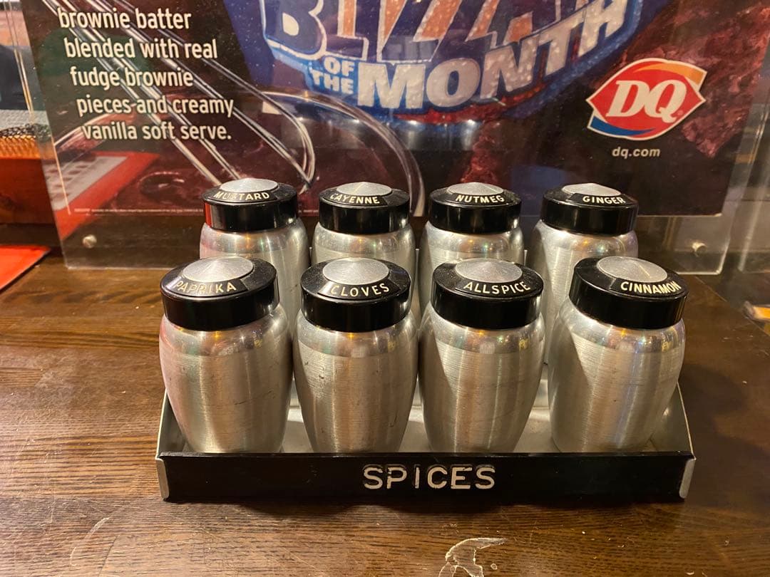 スパイスボトル　ラックセット　アルミ　ビンテージ スパイスケース