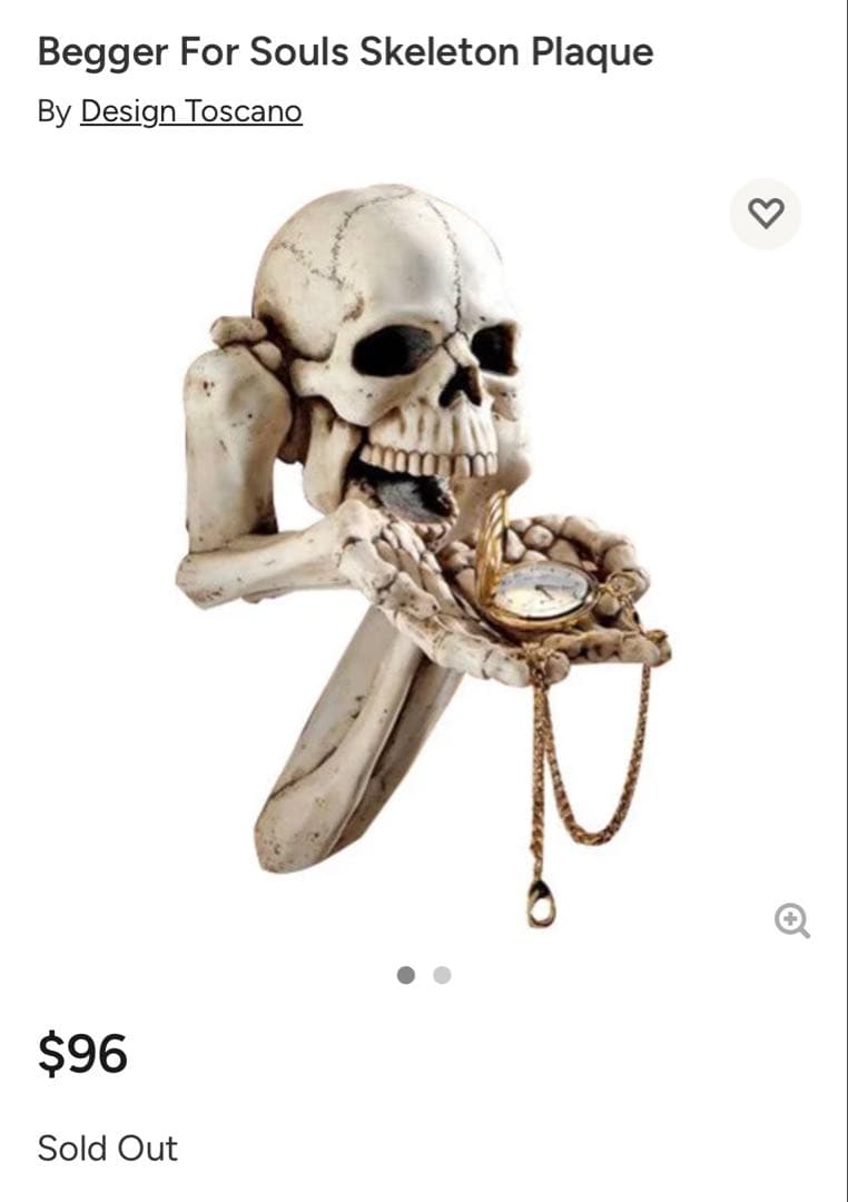 スカルデザイン ウォールフック　骸骨