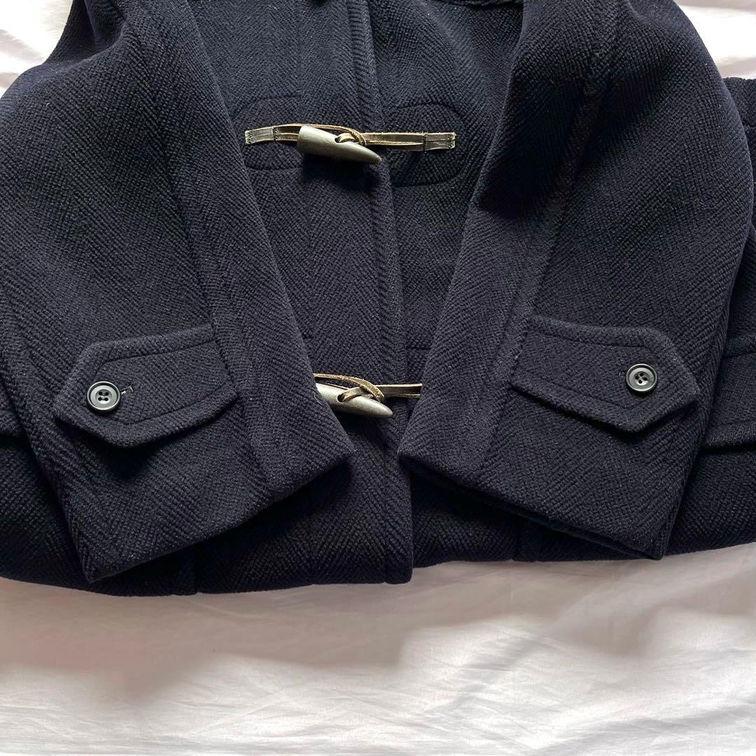 オールドイングランド ヘリンボーン　ロング ダッフルコート　ネイビー　8