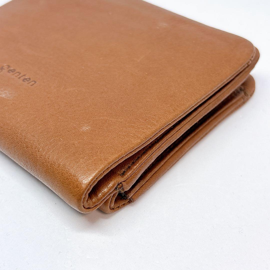 genten ゲンテン レザー 2つ折り コンパクト 財布 ブラウン