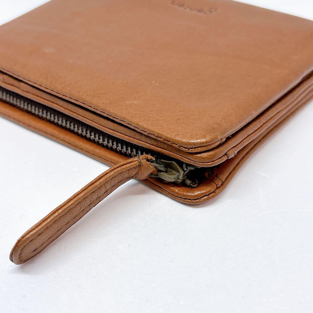 genten ゲンテン レザー 2つ折り コンパクト 財布 ブラウン