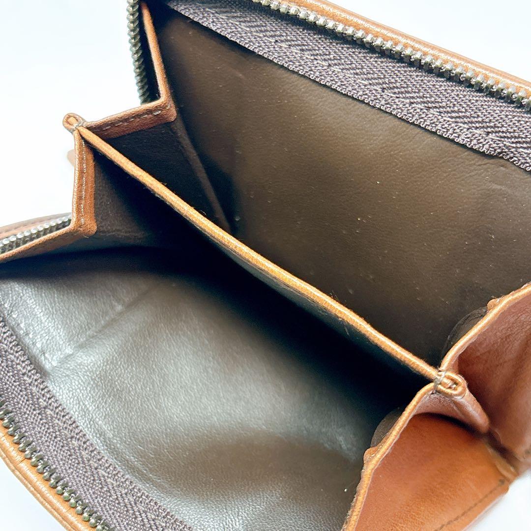 genten ゲンテン レザー 2つ折り コンパクト 財布 ブラウン