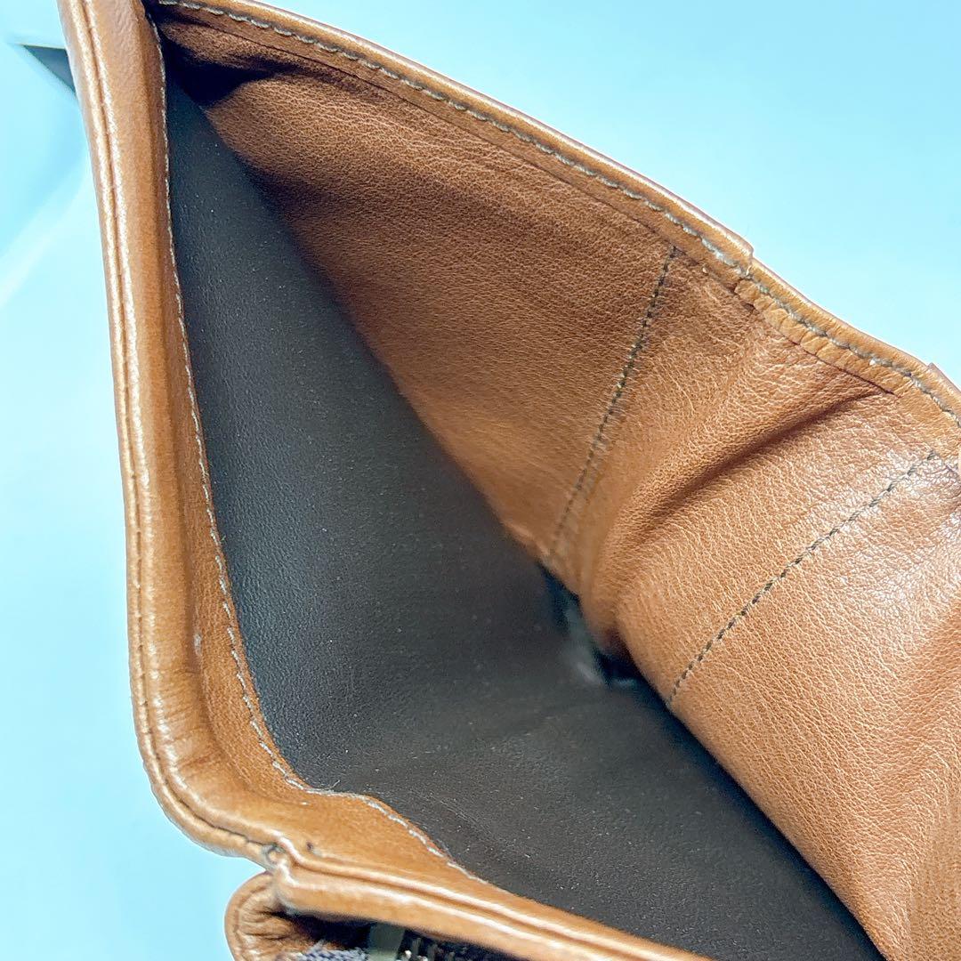 genten ゲンテン レザー 2つ折り コンパクト 財布 ブラウン