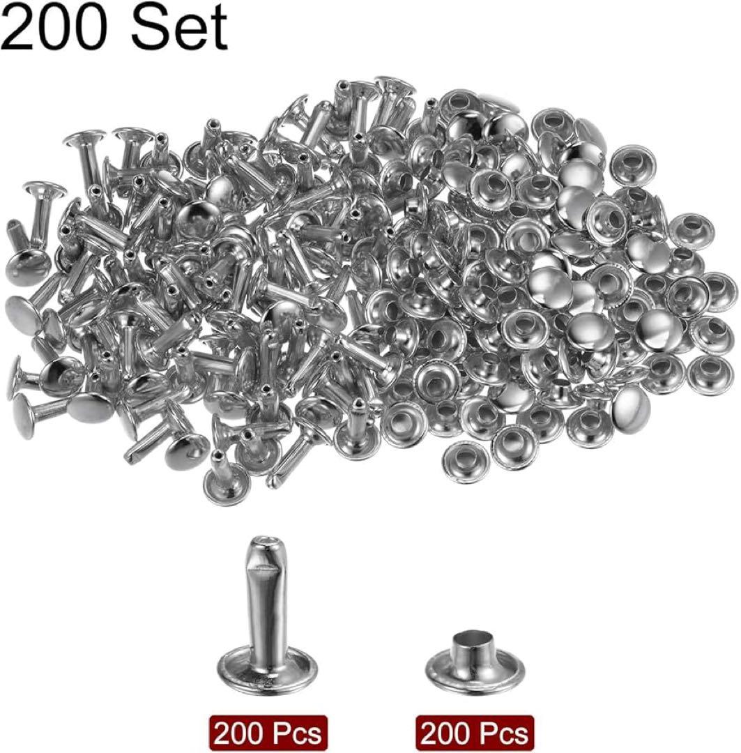 金属スナップボタン 200個セットレザーリベット12 x 8mm レザークラフト