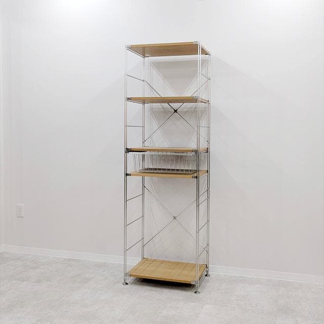 無印良品ステンレスオーク材ユニットシェルフ