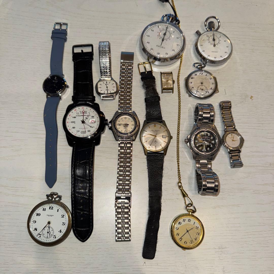 動作未確認　ジャンク品　時計13点セット 懐中時計含む