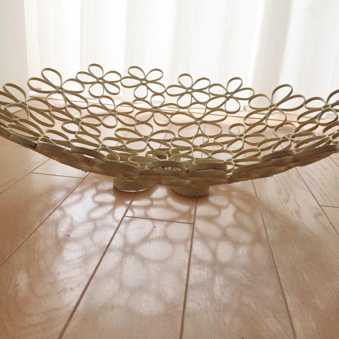 アンティーク花柄メタルカゴ