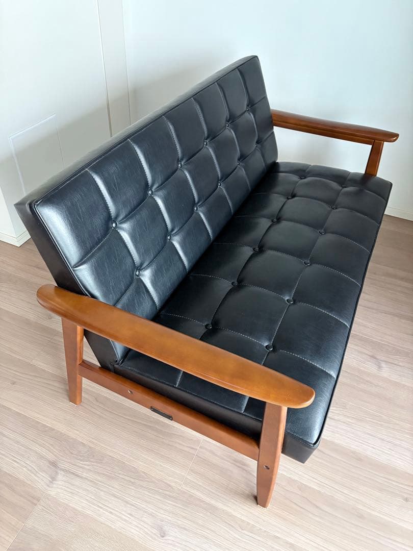 カリモク60 Kチェア2シーター ブラック　2人掛けソファ