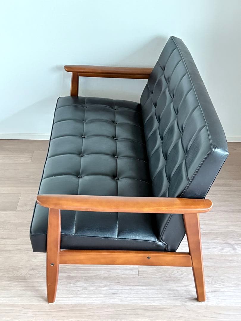 カリモク60 Kチェア2シーター ブラック　2人掛けソファ