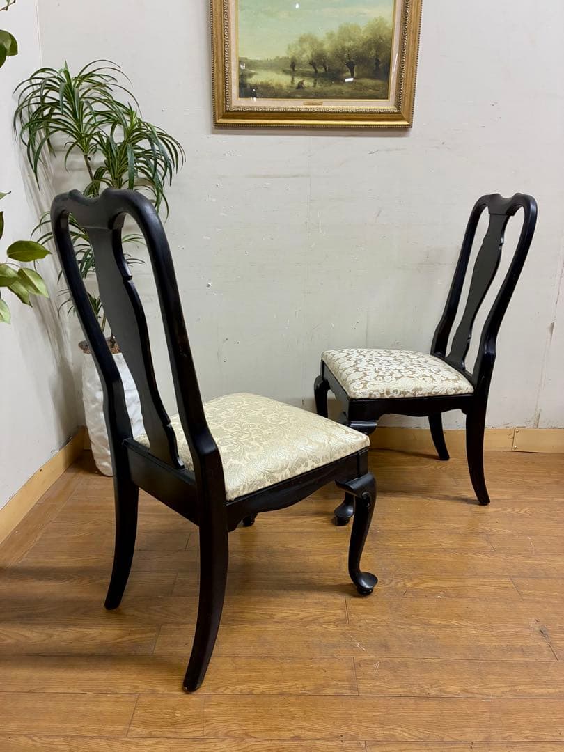 管406☆センチュリーファニチャー☆クイーンアンスタイル☆ダイニングチェアー2脚