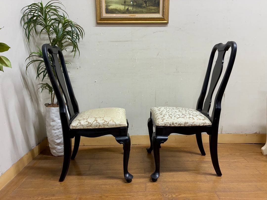 管406☆センチュリーファニチャー☆クイーンアンスタイル☆ダイニングチェアー2脚