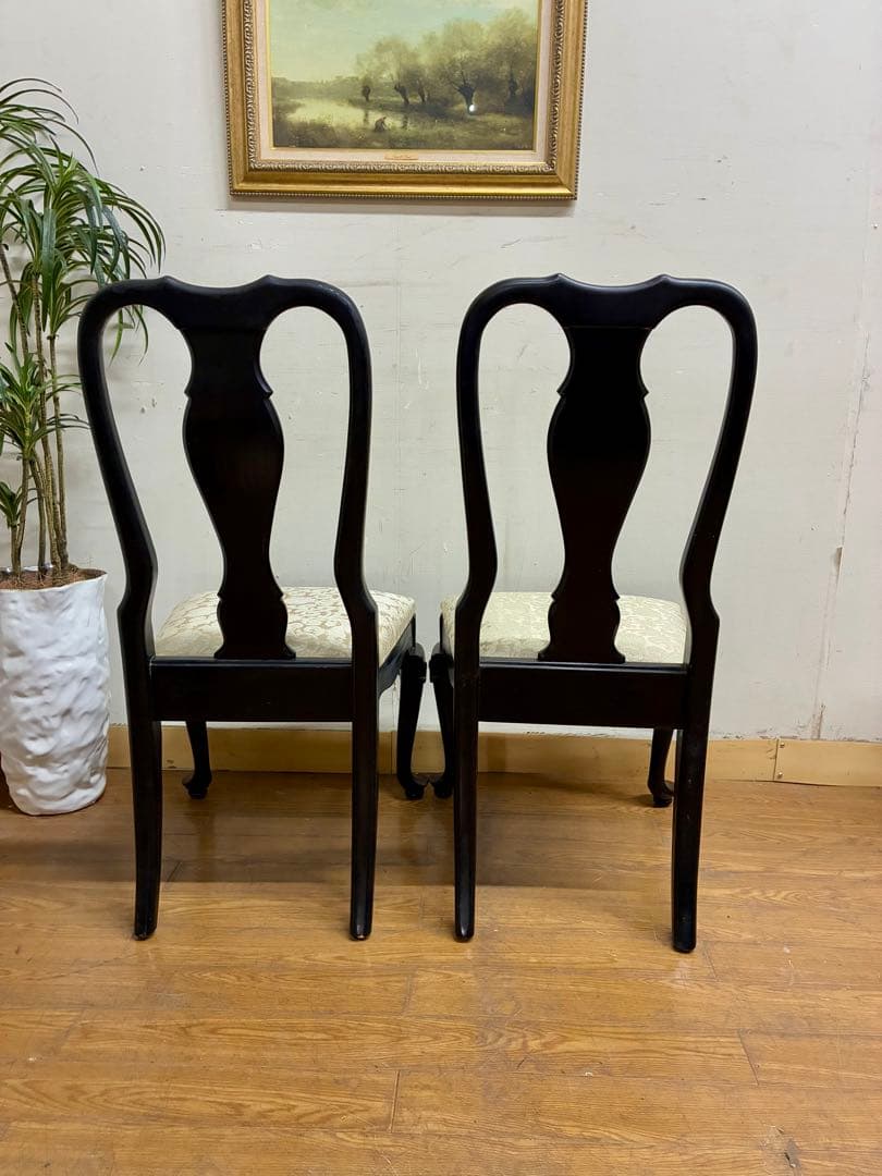 管406☆センチュリーファニチャー☆クイーンアンスタイル☆ダイニングチェアー2脚