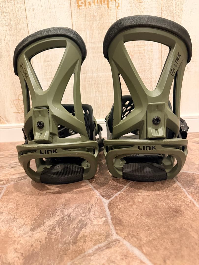 LINK スノーボードビンディング オリーブグリーン