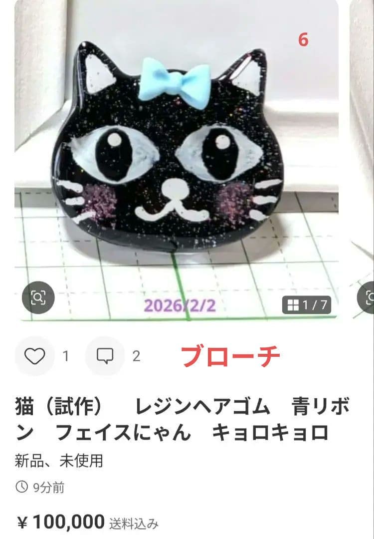 カヤ　☪︎⋆☽様　2.17 インコ　レジンヘアゴム　チョコクッキー