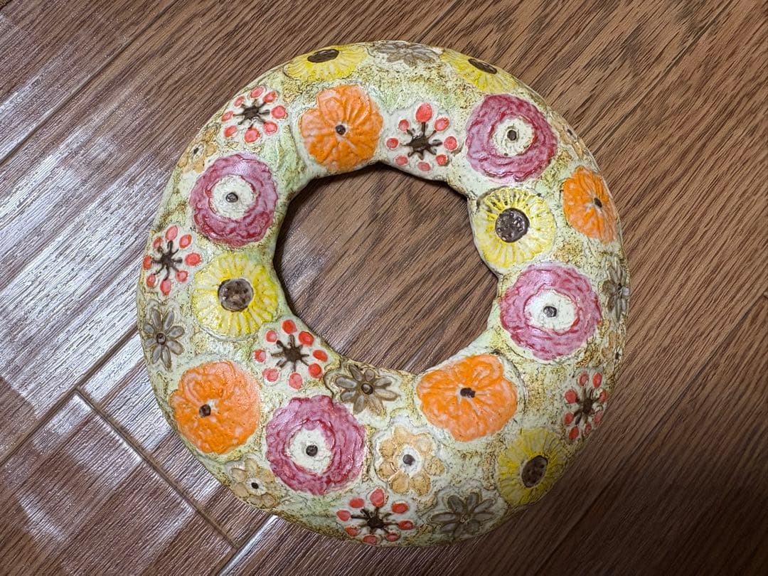 ★週末値下げ★別注★レア★壁掛け★本田あつみ ワイルドフラワー 花柄 プレート