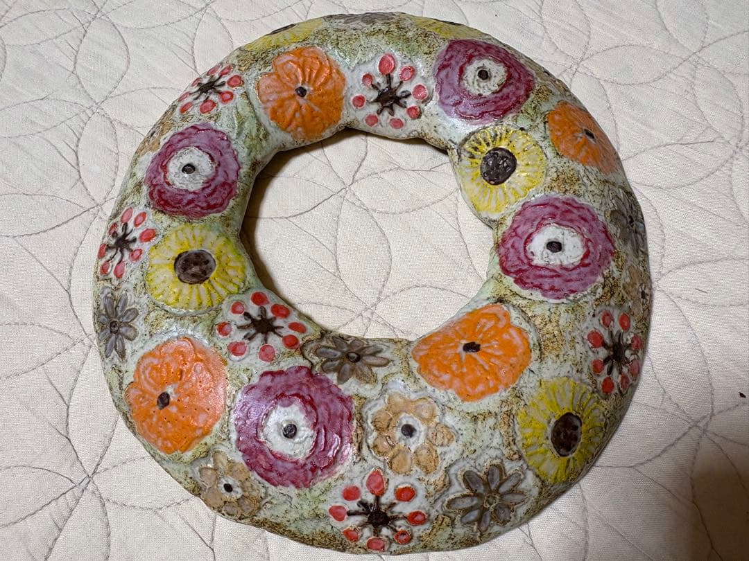 ★週末値下げ★別注★レア★壁掛け★本田あつみ ワイルドフラワー 花柄 プレート